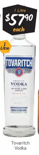 Cellarbrations Tovaritch Vodka offer