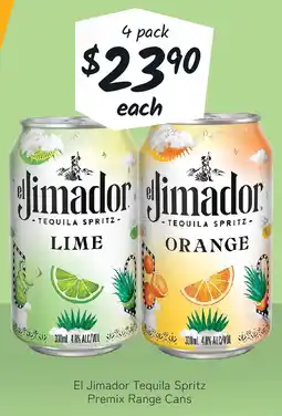 Cellarbrations El Jimador Tequila Spritz Premix Range Cans offer