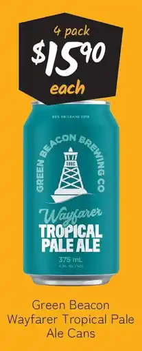 Cellarbrations Green Beacon Wayfarer Tropical Pale Ale Cans offer