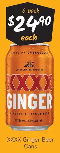 Cellarbrations XXXX Ginger Beer Cans offer