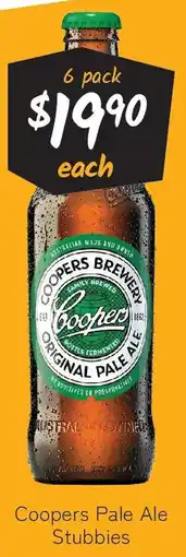 Cellarbrations Coopers Pale Ale Stubbies offer