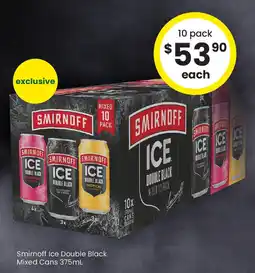 The Bottle O Smirnoff ice double black mixed cans offer
