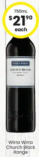 The Bottle O Wirra Wirra Church Block Range offer