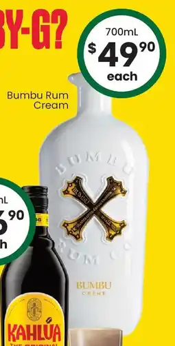 The Bottle O Bumbu Rum Cream offer