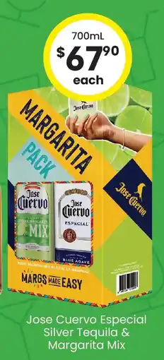 The Bottle O Jose Cuervo Especial Silver Tequila & Margarita Mix offer
