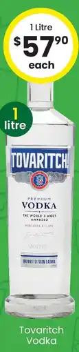 The Bottle O Tovaritch Vodka offer
