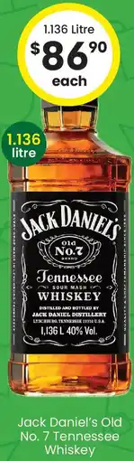 The Bottle O Jack Daniel's Old No. 7 Tennessee Whiskey offer