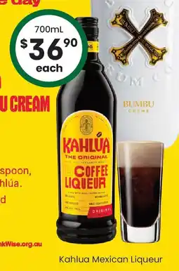 The Bottle O Kahlua Mexican Liqueur offer