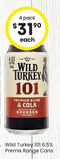 The Bottle O Wild Turkey 101 6.5% Premix Range Cans offer