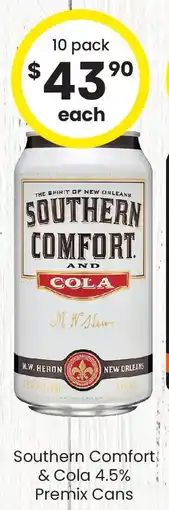 The Bottle O Southern Comfort & Cola 4.5% Premix Cans offer
