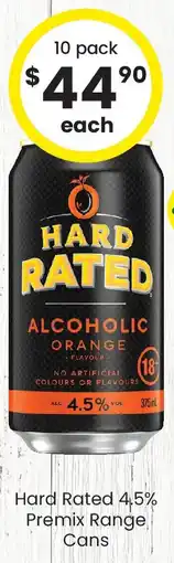 The Bottle O Hard Rated 4.5% Premix Range Cans offer