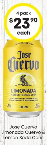 The Bottle O Jose Cuervo Limonada Cuervo & Lemon Soda Cans offer