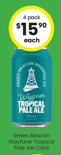 The Bottle O Green Beacon Wayfarer Tropical Pale Ale Cans offer