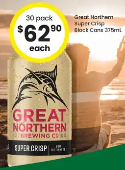 The Bottle O Great Northern Super Crisp Block Cans offer