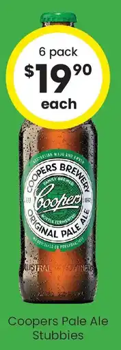 The Bottle O Coopers Pale Ale Stubbies offer