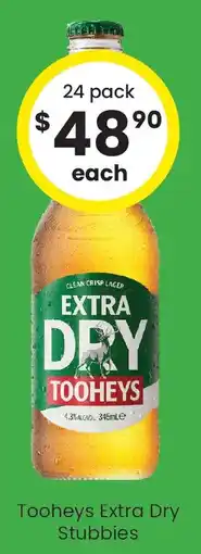 The Bottle O Tooheys Extra Dry Stubbies offer