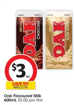 Coles Oak flavoured milk offer