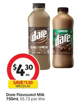 Coles Dare flavoured milk offer