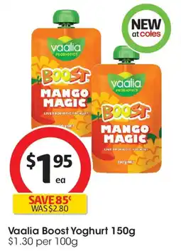 Coles Vaalia boost yoghurt offer