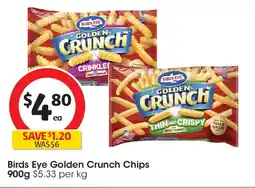 Coles Birds eye golden crunch chips offer