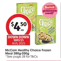 Coles Mccain healthy choice frozen meal offer