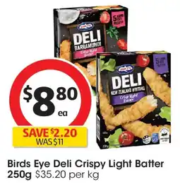 Coles Birds eye deli crispy light batter offer