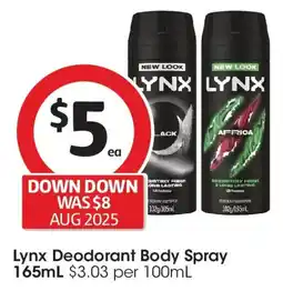 Coles Lynx deodorant body spray offer