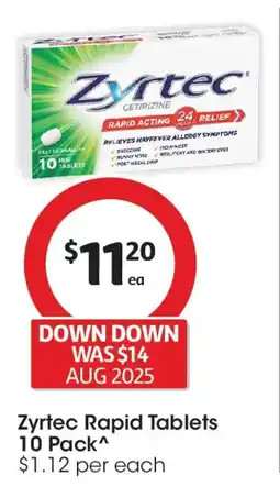Coles Zyrtec rapid tablets offer