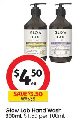 Coles Glow lab hand wash offer