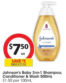 Coles Johnson's baby 3-in-1 shampoo, conditioner & wash offer