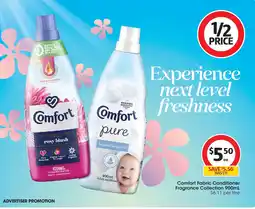 Coles Comfort fabric conditioner fragrance collection offer