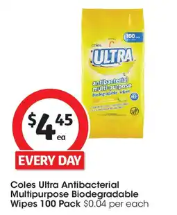 Coles Coles ultra antibacterial multipurpose biodegradable wipes offer