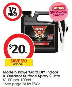 Coles Mortein powergard diy indoor & outdoor surface spray offer