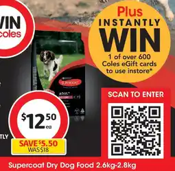 Coles Supercoat dry dog food offer