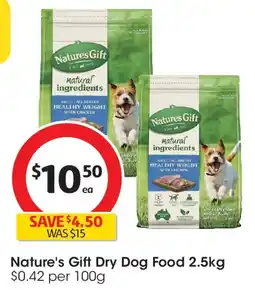 Coles Nature's gift dry dog food offer