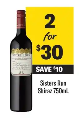 Coles Sisters run shiraz offer