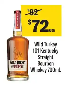 Coles Wild turkey 101 kentucky straight bourbon whiskey offer