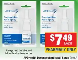 Direct Chemist Outlet APOHealth Decongestant NasaSpray offer