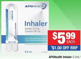 Direct Chemist Outlet APOHealth Inhaler offer