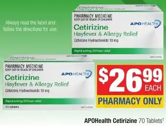 Direct Chemist Outlet APOHealth Cetirizine offer
