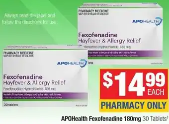 Direct Chemist Outlet APOHealth Fexofenadine offer
