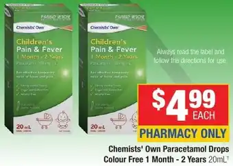 Direct Chemist Outlet Chemists' Own Paracetamol Drops offer