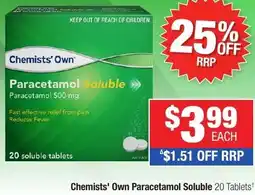 Direct Chemist Outlet Chemists' Own Paracetamol Soluble offer