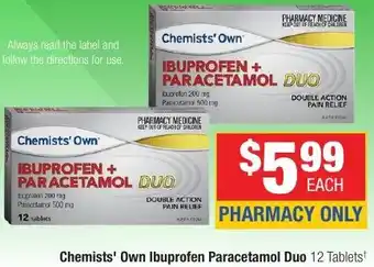 Direct Chemist Outlet Chemists' Own Ibuprofen Paracetamol Duo offer