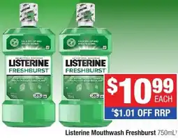 Direct Chemist Outlet Listerine Mouthwash Freshburst offer