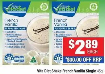 Direct Chemist Outlet Vita Diet Shake French Vanilla Single offer