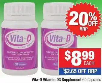 Direct Chemist Outlet Vita-D Vitamin D3 Supplement offer