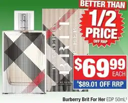 Direct Chemist Outlet Burberry Brit For Her EDP offer