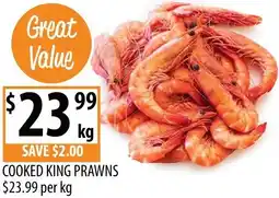 Supabarn Cooked king prawns offer