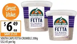Supabarn South cape fetta crumble offer